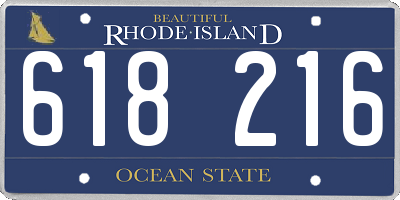 RI license plate 618216