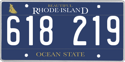 RI license plate 618219
