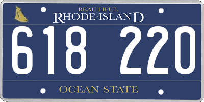 RI license plate 618220