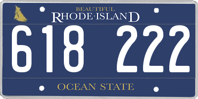 RI license plate 618222