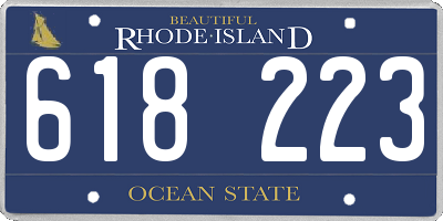 RI license plate 618223