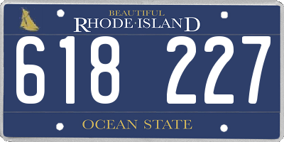 RI license plate 618227