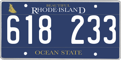 RI license plate 618233