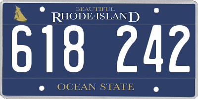 RI license plate 618242