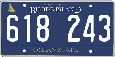 RI license plate 618243