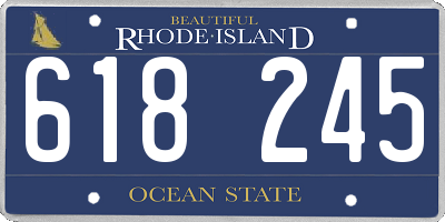 RI license plate 618245