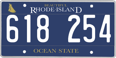 RI license plate 618254