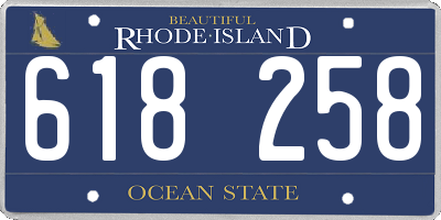 RI license plate 618258