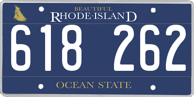 RI license plate 618262