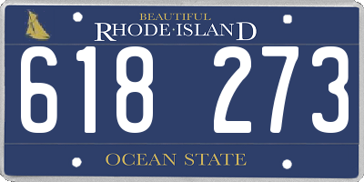 RI license plate 618273