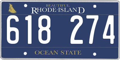 RI license plate 618274