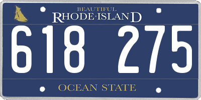 RI license plate 618275