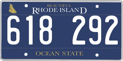 RI license plate 618292