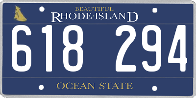 RI license plate 618294