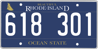 RI license plate 618301