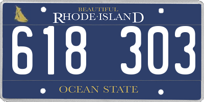 RI license plate 618303