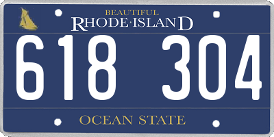 RI license plate 618304