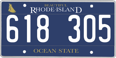 RI license plate 618305