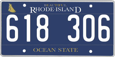 RI license plate 618306