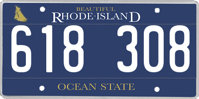 RI license plate 618308