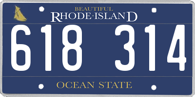 RI license plate 618314