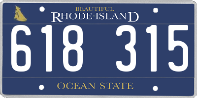 RI license plate 618315