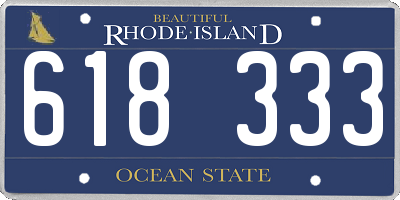 RI license plate 618333