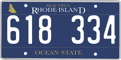 RI license plate 618334