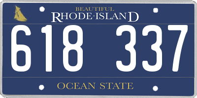 RI license plate 618337