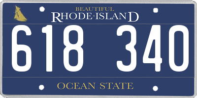 RI license plate 618340