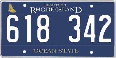 RI license plate 618342