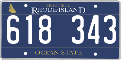 RI license plate 618343