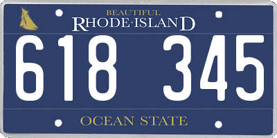 RI license plate 618345