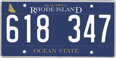 RI license plate 618347