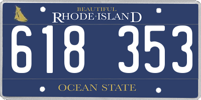 RI license plate 618353