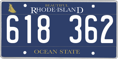 RI license plate 618362
