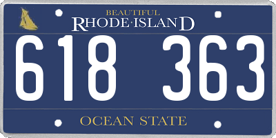 RI license plate 618363