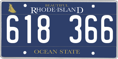 RI license plate 618366