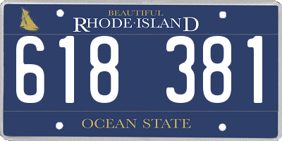 RI license plate 618381