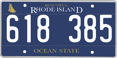 RI license plate 618385
