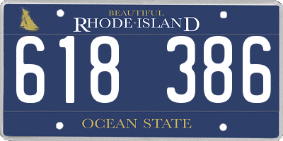RI license plate 618386