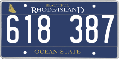 RI license plate 618387