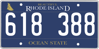RI license plate 618388