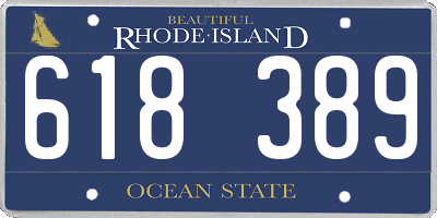 RI license plate 618389