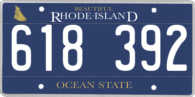 RI license plate 618392