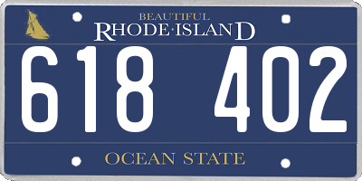 RI license plate 618402