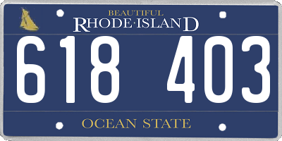 RI license plate 618403