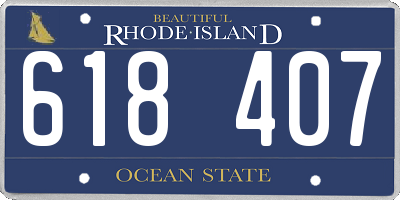 RI license plate 618407