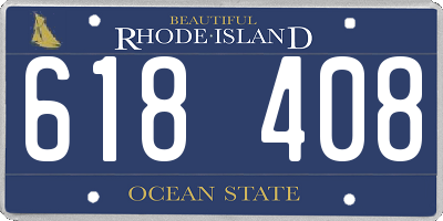 RI license plate 618408