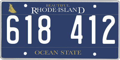 RI license plate 618412
